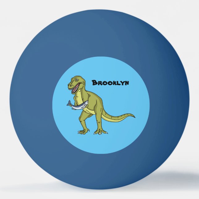 Bolinha De Ping Pong Engraçado ilustração do dinossauro T rex (Frente)