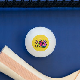Bolinha De Ping Pong Engraçado Legal Colorida "YES" amarela Trendesport