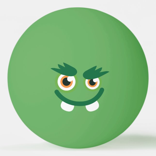 Bolinha De Ping Pong Engraçado Monstro Verde. (Frente)
