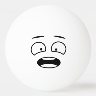 Bolinha De Ping Pong Engraçado Novidade Assustada Face Emoji