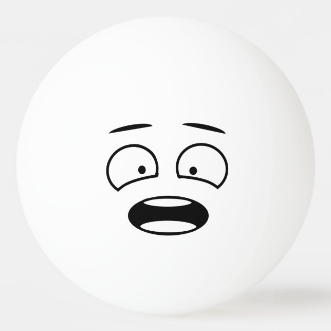 Bolinha De Ping Pong Engraçado Novidade Assustada Face Emoji (Frente)