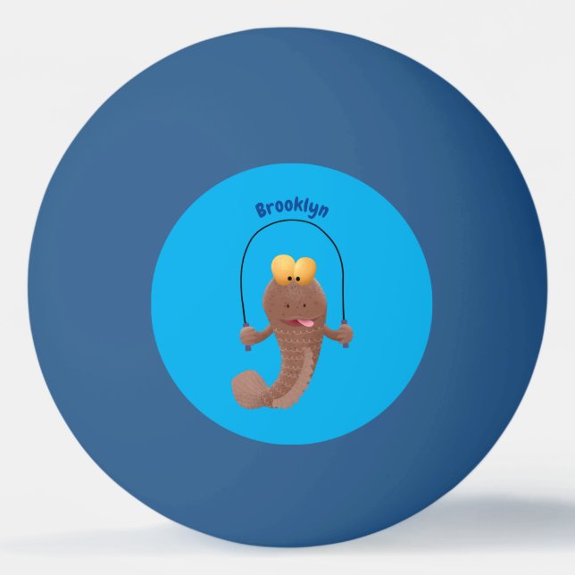 Bolinha De Ping Pong Engraçado saltando desenho de peixe (Frente)