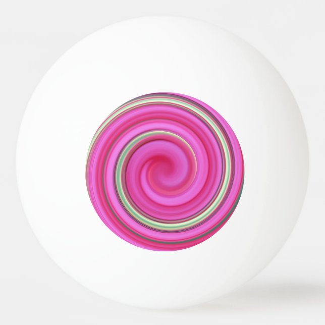Bolinha De Ping Pong Espiral rosa e verde (Frente)