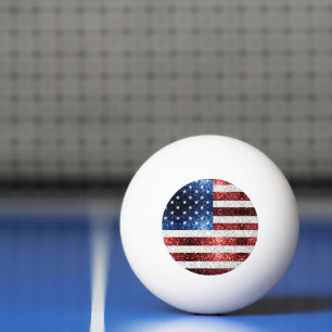 Bolinha De Ping Pong Estados Unidos: bandeira azul-vermelho brilha