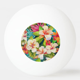 Bolinha De Ping Pong Estilo de Pintura a Óleo Floral Tropical