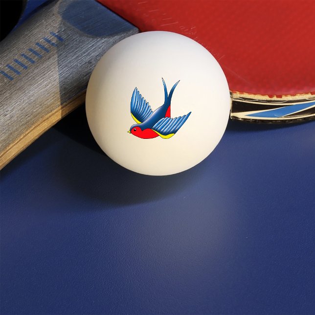 Bolinha De Ping Pong Estilo de Tatuagem de Pássaro Andorinha Tradiciona (Criador carregado)