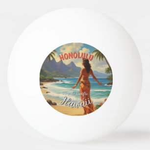 Bolinha De Ping Pong Estilo Vintage Viagem Honolulu Médio Havaiano - Pa