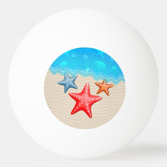 Bolinha De Ping Pong Estrela do mar e Seashells (Frente)