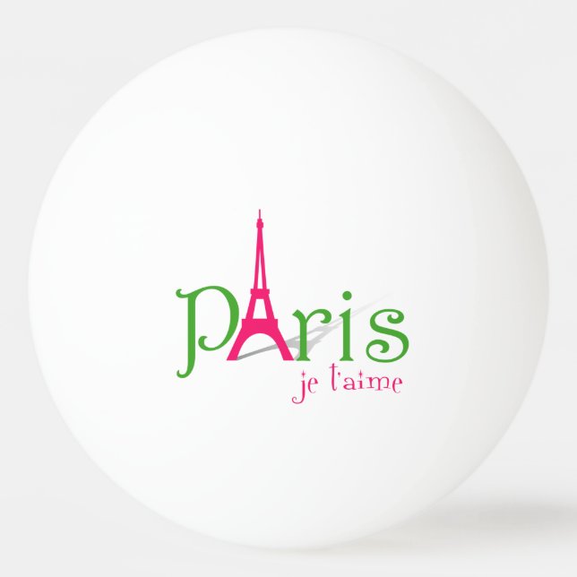 Bolinha De Ping Pong Eu amo Paris (Verso)