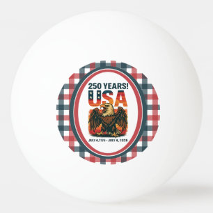 Bolinha De Ping Pong EUA 250 Anos – Águia Careca Patriótica 4 de Julho