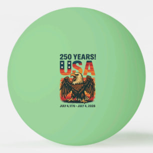 Bolinha De Ping Pong EUA 250 Anos – Águia Careca Patriótica 4 de Julho 