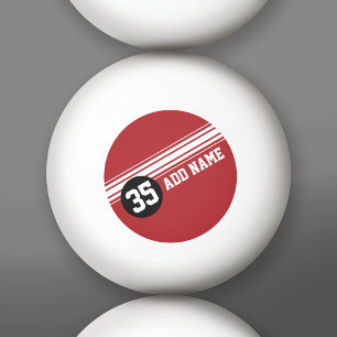 Bolinha De Ping Pong Faixas de Corrida Vintage - Vermelho e Preto