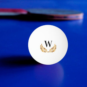 Bolinha De Ping Pong Farinha de ouro inicial do monograma familiar