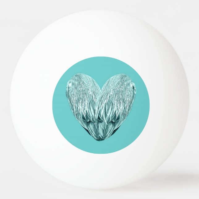 Bolinha De Ping Pong Feather heart in soft green (Frente)