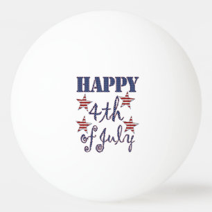 Bolinha De Ping Pong Feliz 4 de julho, Tipografia Estrelas e Stripes