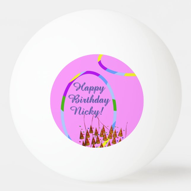 Bolinha De Ping Pong Feliz aniversário (Frente)