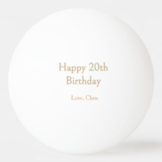 Bolinha De Ping Pong feliz aniversário de 20 anos nome data verde laran