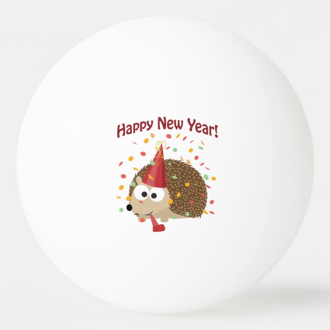Bolinha De Ping Pong Feliz ano novo Hedgehog! (Frente)