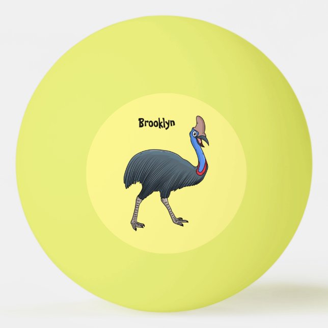 Bolinha De Ping Pong Feliz desenho animado de pássaro (Frente)