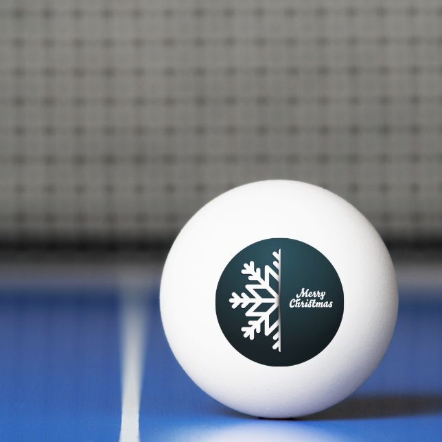 Bolinha De Ping Pong Feliz Natal Floco de Neve Azul (Líquido)