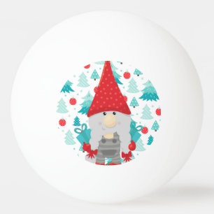Bolinha De Ping Pong Festivo Holiday Gnomo com presentes