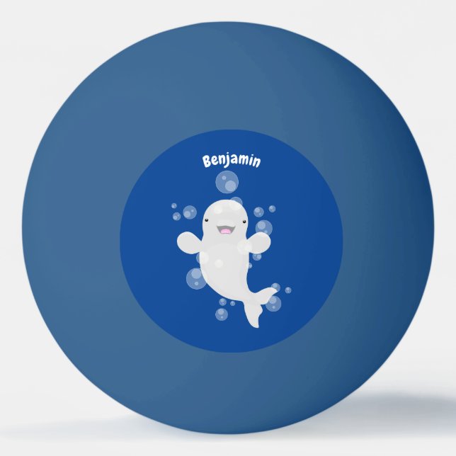 Bolinha De Ping Pong Figura de desenho animado de bolhas de baleia belu (Frente)