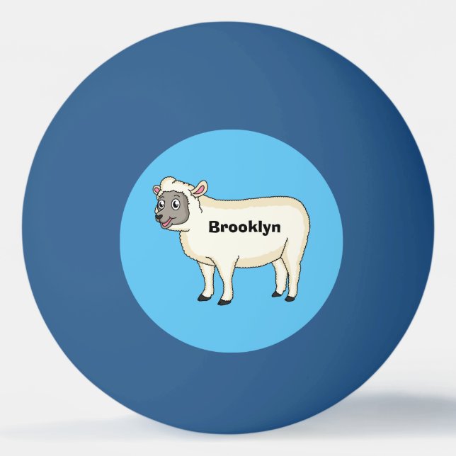 Bolinha De Ping Pong Figura de desenho animado de ovelhas bonitas e fel (Frente)