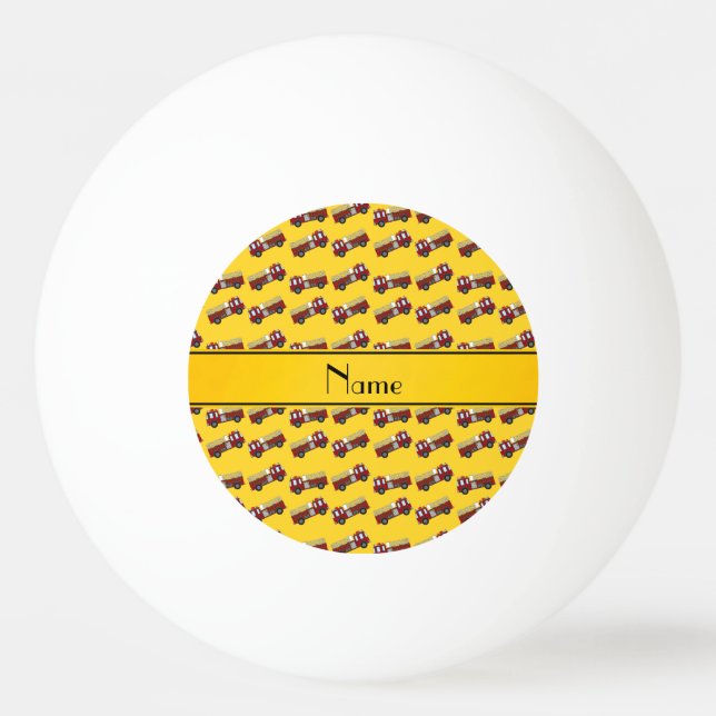 Bolinha De Ping Pong Firetrucks amarelos conhecidos personalizados (Frente)