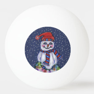 Bolinha De Ping Pong Flocos de neve de sorriso do boneco de neve das