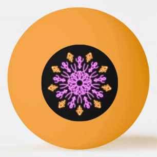 Bolinha De Ping Pong Flor de néon rosa e laranja