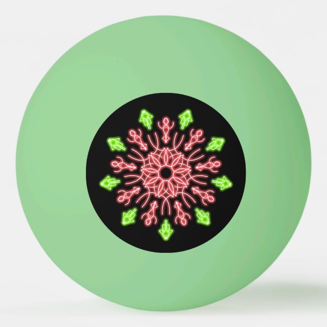 Bolinha De Ping Pong Flor néon, vermelha e verde (Frente)