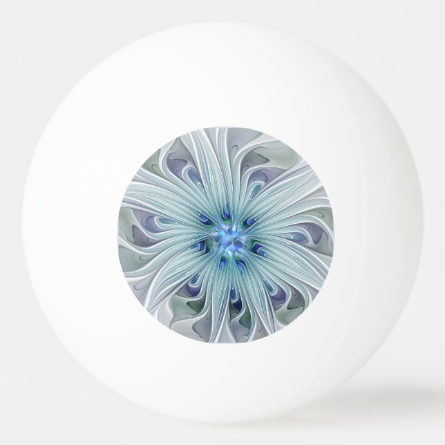 Bolinha De Ping Pong Floral Beauty Abstract Modern Blue Pastel Flower (Frente)