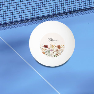 Bolinha De Ping Pong Floral Bonito de Acuarela Personalizado de Flor Si