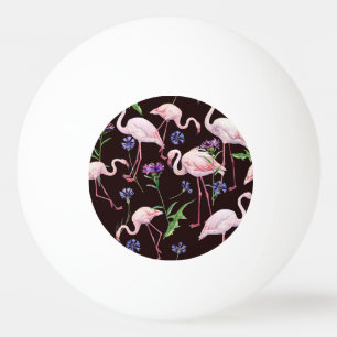 Bolinha De Ping Pong Flores de aquarela e padrão de flores selvagens.