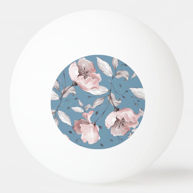 Bolinha De Ping Pong Flores de primavera, folhas, design sem costura (Frente)