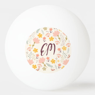 Bolinha De Ping Pong Flores Monogramas Boho