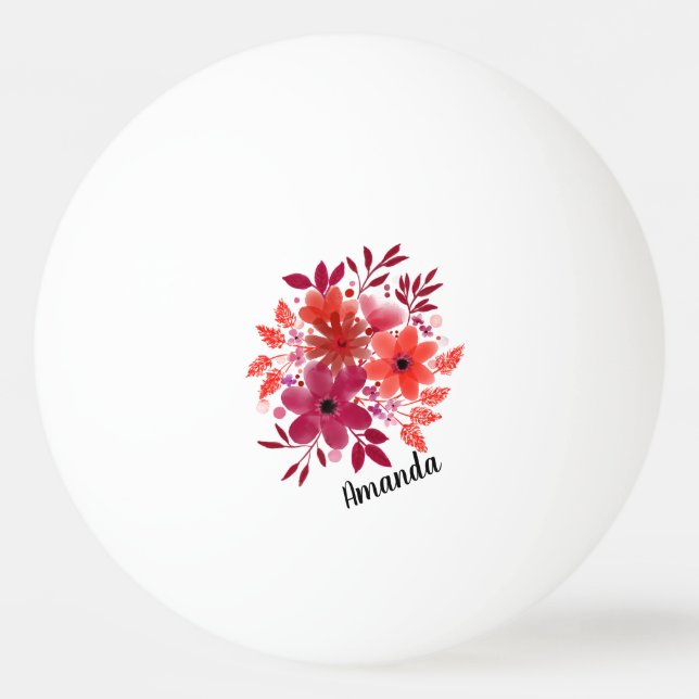 Bolinha De Ping Pong Flores Personalizadas (Frente)