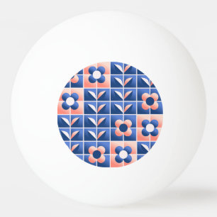 Bolinha De Ping Pong Flores retrorestilizadas: padrão mosaico.
