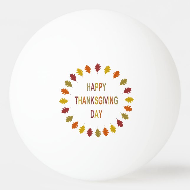 Bolinha De Ping Pong Folhas de Carvalho de Ação de Graças (Frente)