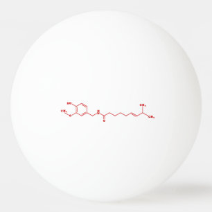 Bolinha De Ping Pong Fórmula Química Molecular de Capsaicina Chili