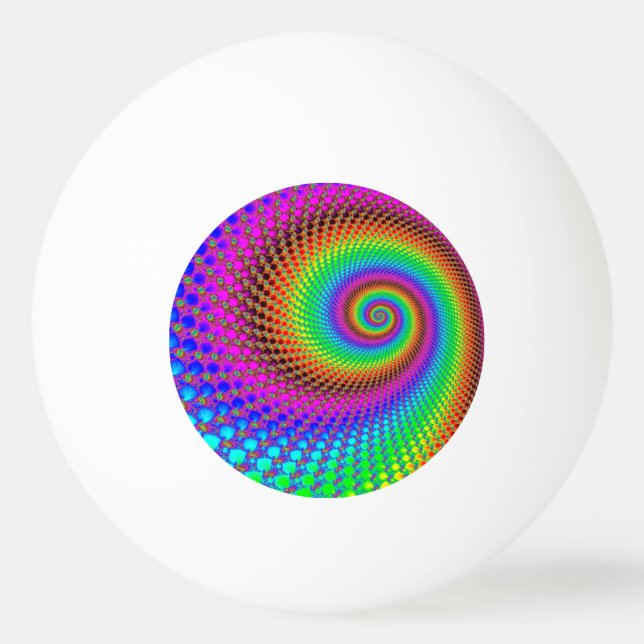 Bolinha De Ping Pong Fractal Espiral abstrato I (Verso)