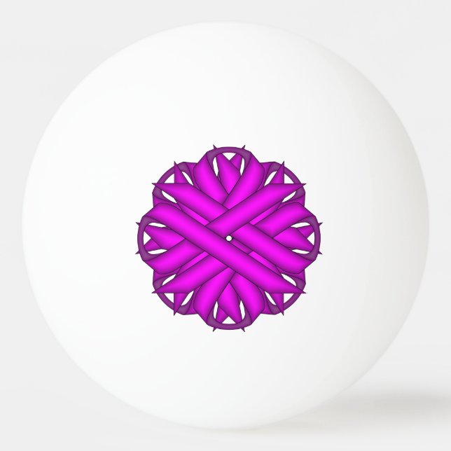 Bolinha De Ping Pong Friso da Flor Roxo por Kenneth Yoncich (Frente)