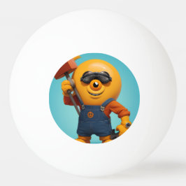 Bolinha De Ping Pong Fröhlicher Baumeister – Gelber Held mit Hammer