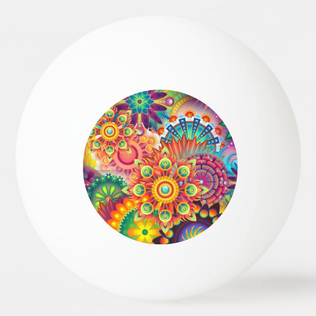 Bolinha De Ping Pong Funky Retro Pattern Abstrato Bohemian (Frente)
