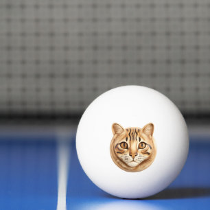 Bolinha De Ping Pong Gato Bengala 3D Inspirado
