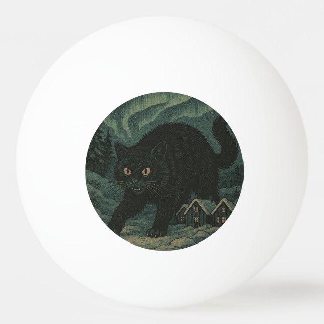 Bolinha De Ping Pong Gato de Natal islandês Yule (Frente)