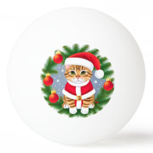 Gato Tabby Fofo com Roupa de Papai Noel