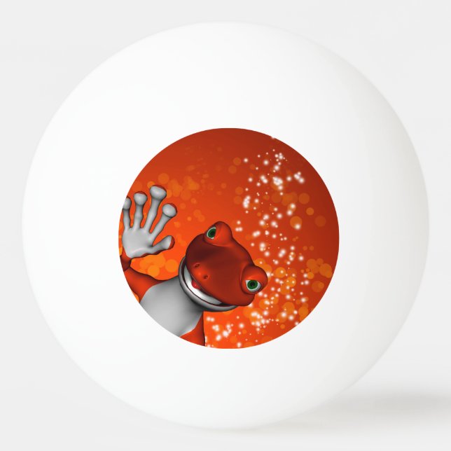 Bolinha De Ping Pong Geco bonito no vermelho (Verso)