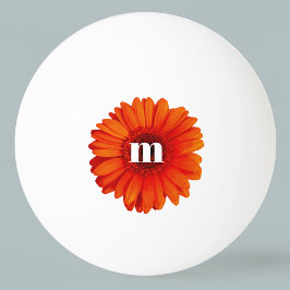 Bolinha De Ping Pong Gerbera Daisy Monograma inicial