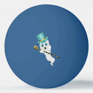 Bolinha De Ping Pong Ghost Azul-Fantasma-Branca-Brilho Olhos-Maiores Ca